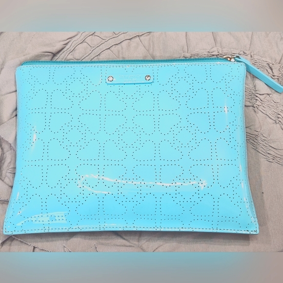 Kate Spade Blue Cluch Bag pouch cosmetic case organizer iPad mini